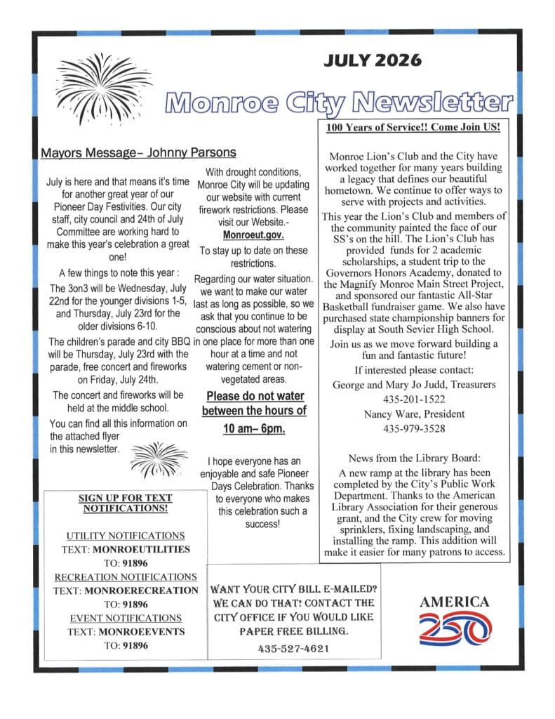 JULY 2026 NEWSLETTER 7 2026 newsletter 1